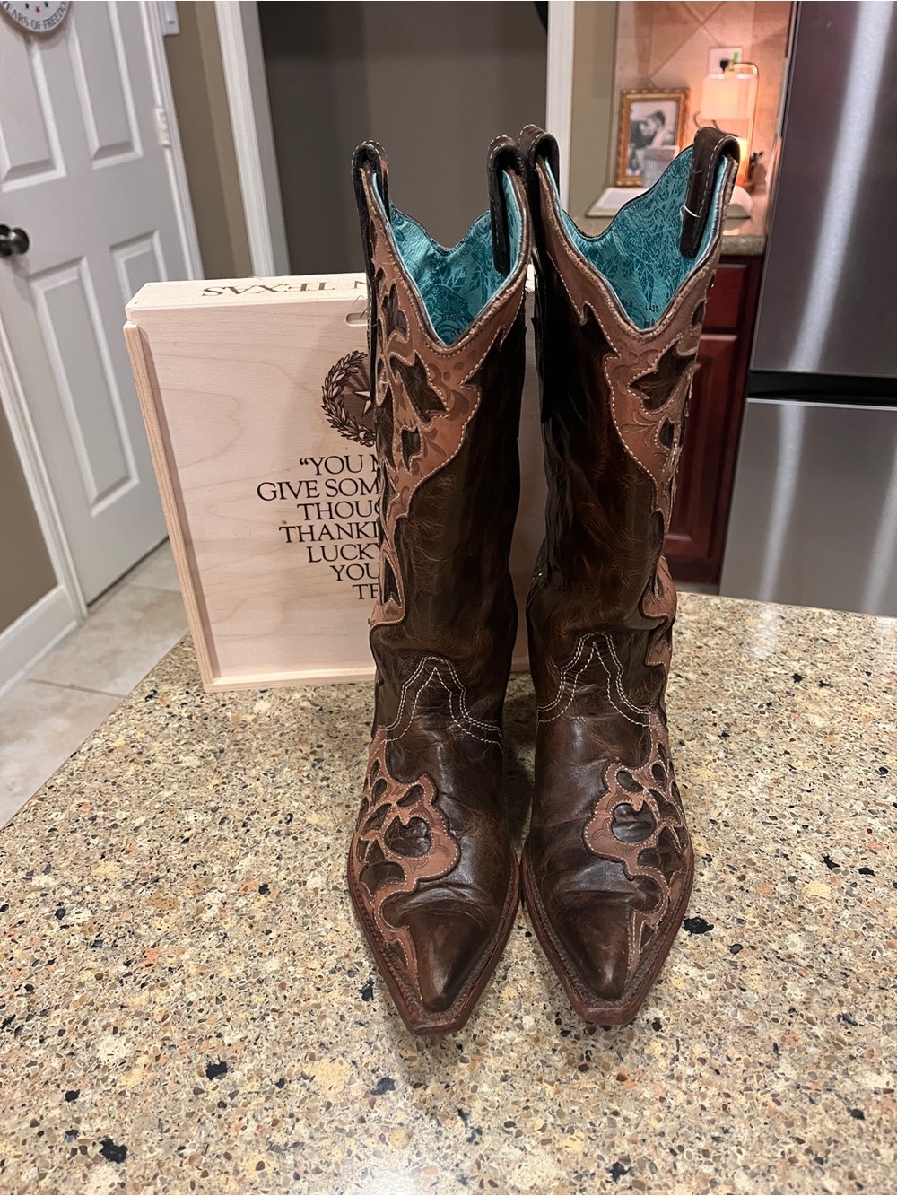 Women’s Circle G Brown Leather Western Cowboy Boots Size 7M